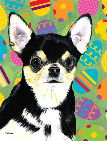 Chihuahua Easter Eggtravaganza House Size Canvas Flag - 28 x 40 in.