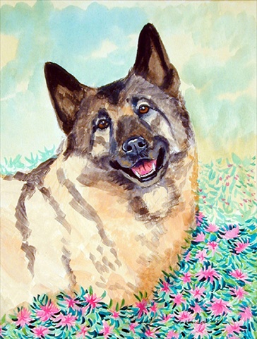 Norwegian Elkhound Garden Size Flag