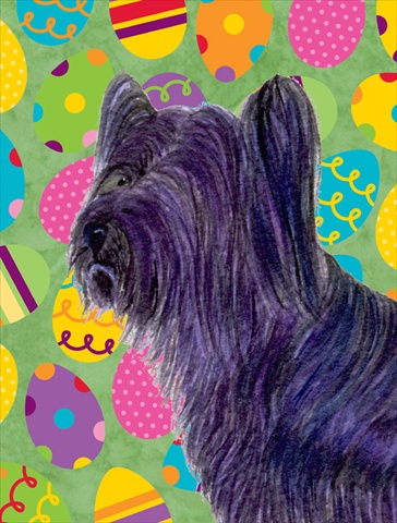 Skye Terrier Easter Eggtravaganza House Size Canvas Flag