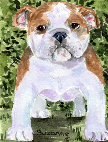English Bulldog House Size Canvas Flag