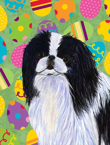 11 x 15 in. Japanese Chin Easter Eggtravaganza Garden Size Flag