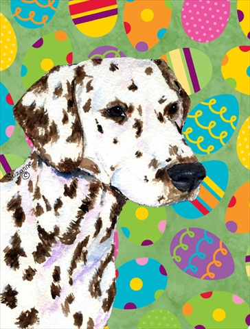 Dalmatian Easter Eggtravaganza House Size Canvas Flag
