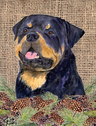 28 x 40 in. Rottweiler House Size Canvas Flag