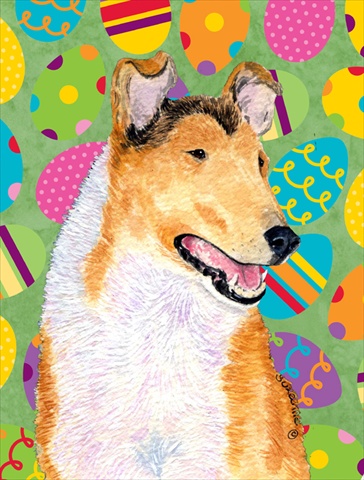 Collie Smooth Easter Eggtravaganza House Size Canvas Flag