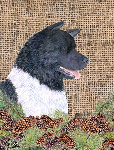 28 x 40 in. Akita House Size Canvas Flag