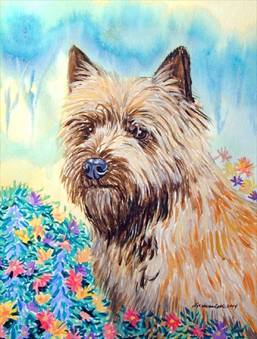 Cairn Terrier House Size Canvas Flag 28 x 40 in.