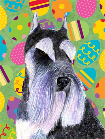 11 x 15 in. Schnauzer Easter Eggtravaganza Garden Size Flag