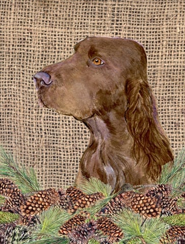 Field Spaniel House Size Canvas Flag