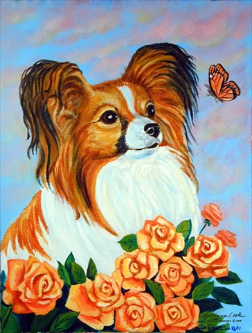 Papillon House Size Canvas Flag