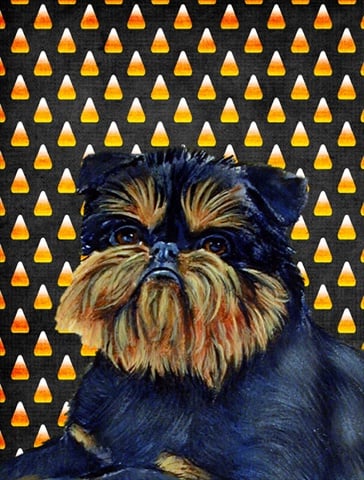 11 x 15 in. Brussels Griffon Candy Corn Halloween Portrait Garden Size Flag