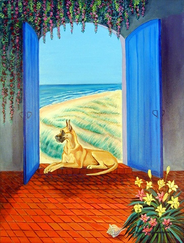 Great Dane House Size Canvas Flag