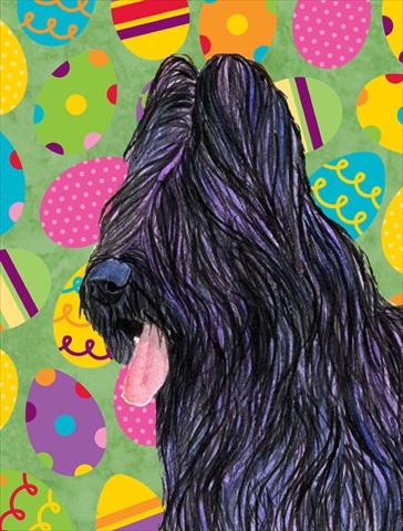 Briard Easter Eggtravaganza House Size Canvas Flag