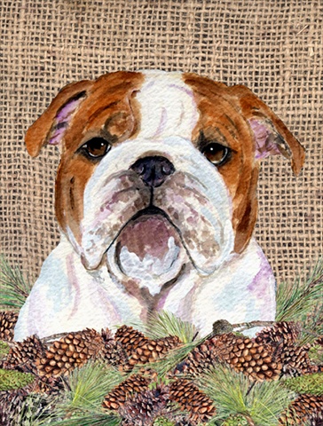 Bulldog English House Size Canvas Flag