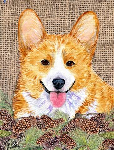 Corgi House Size Canvas Flag
