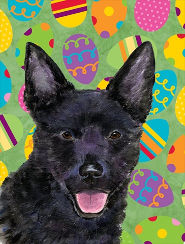 Australian Kelpie Easter Eggtravaganza House Size Canvas Flag