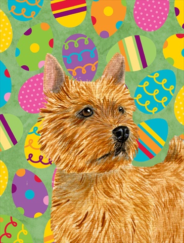 Norwich Terrier Easter Eggtravaganza House Size Canvas Flag