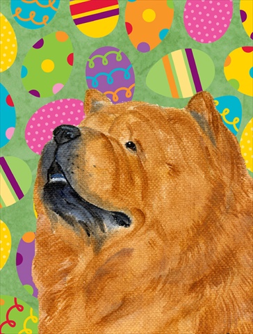 Chow Chow Easter Eggtravaganza House Size Canvas Flag