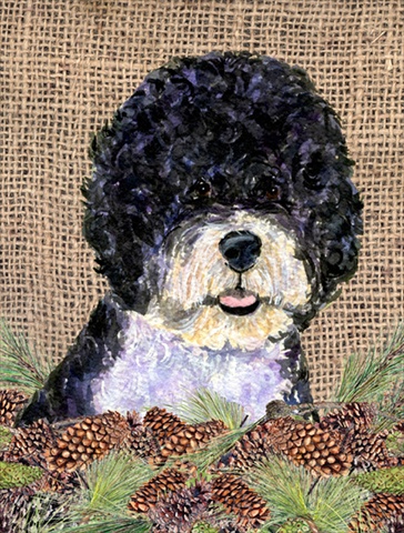 Portuguese Water Dog Garden Size Flag