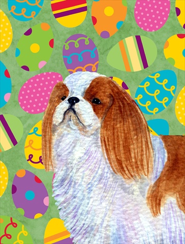English Toy Spaniel Easter Eggtravaganza Garden Size Flag