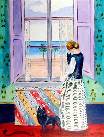 11 x 15 in. Lady with her Schipperke Garden Size Flag