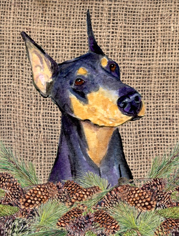 28 x 40 In. Doberman Flag Canvas, House Size