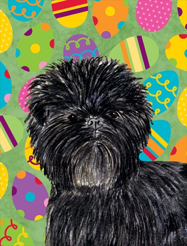 Picture of Carolines Treasures SS4856CHF 28 x 40 In. Affenpinscher Easter Eggstravaganza Flag Canvas- House Size