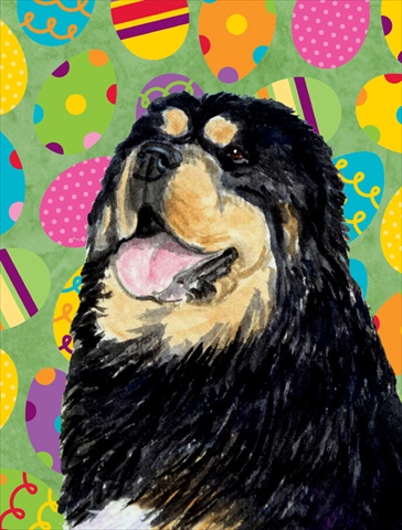 Tibetan Mastiff Easter Eggstravaganza Flag- Garden Size