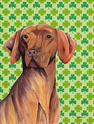 Vizsla St. Patricks Day Shamrock Portrait Flag Canvas- House Size