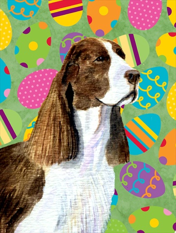 Springer Spaniel Easter Eggstravaganza Flag- Garden Size