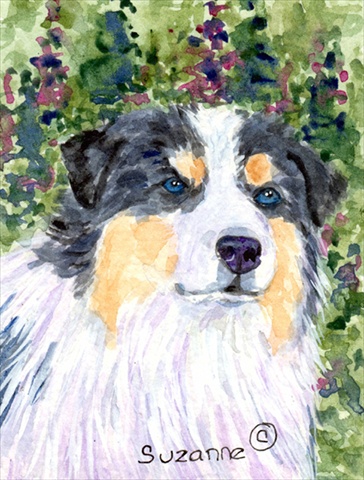Picture of Carolines Treasures SS8821CHF 28 x 40 In. Australian Shepherd Flag Canvas- House Size