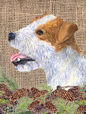 Jack Russell Terrier Flag Canvas- House Size