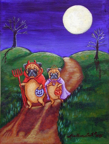 Trick Or Treat Halloween Pug Flag- Garden Size