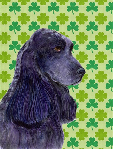 Picture of Carolines Treasures SS4402CHF 28 x 40 In. Cocker Spaniel St. Patricks Day Shamrock Portrait Flag Canvas- House Size
