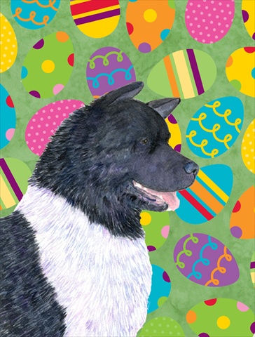 Akita Easter Eggstravaganza Flag - Garden Size