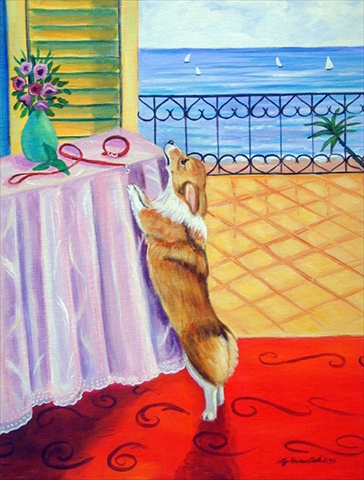 Corgi Flag Canvas - House Size