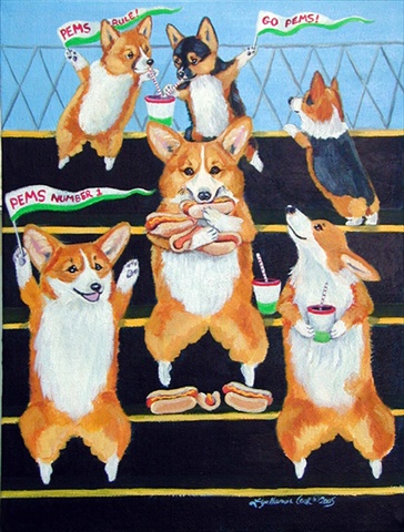 28 x 40 In. Go Team Corgi Flag Canvas, House Size