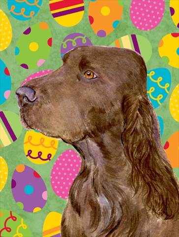 11 x 15 In. Field Spaniel Easter Eggstravaganza Flag, Garden Size