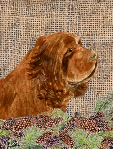 Sussex Spaniel Flag Canvas- House Size