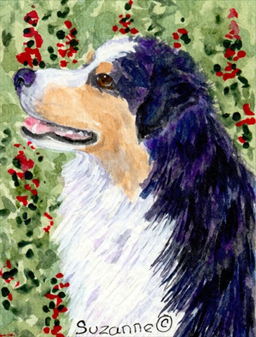 Picture of Carolines Treasures SS8845CHF 28 x 40 In. Australian Shepherd Flag Canvas- House Size