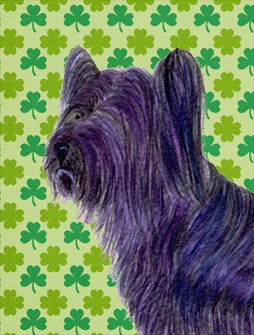 Picture of Carolines Treasures SS4394CHF 28 x 40 In. Skye Terrier St. Patricks Day Shamrock Flag Canvas- House Size