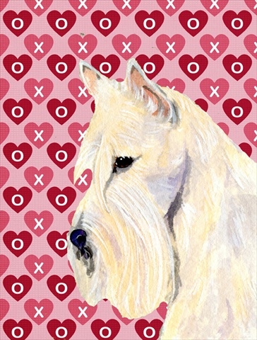 Scottish Terrier Hearts Love And Valentines Day Flag Canvas- House Size
