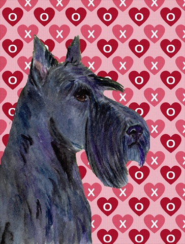 Scottish Terrier Hearts Love And Valentines Day Flag Canvas- House Size