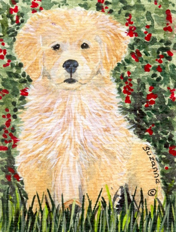 Picture of Carolines Treasures SS8857CHF 28 x 40 In. Golden Retriever Flag Canvas- House Size