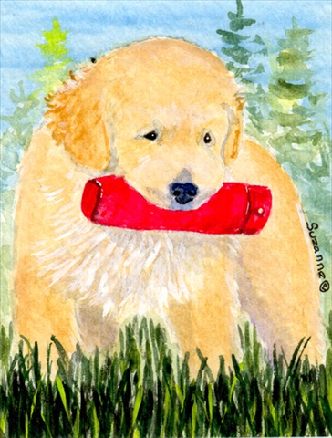 Picture of Carolines Treasures SS8858CHF 28 x 40 In. Golden Retriever Flag Canvas- House Size