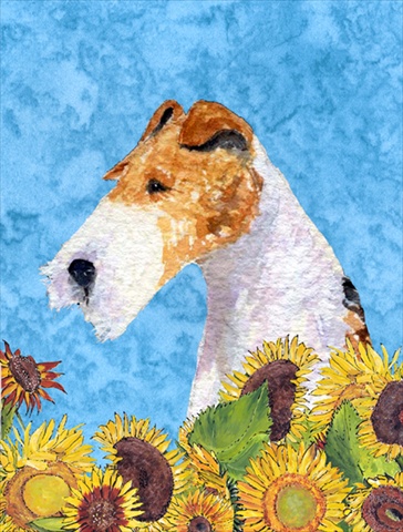 Picture of Carolines Treasures SS4111CHF 28 x 40 In. Fox Terrier Flag Canvas- House Size