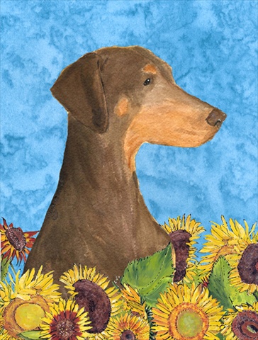 Picture of Carolines Treasures SS4112CHF 28 x 40 In. Doberman Flag Canvas- House Size