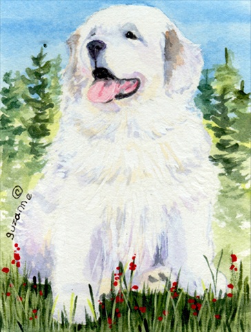 Picture of Carolines Treasures SS8866CHF 28 x 40 In. Great Pyrenees Flag Canvas- House Size