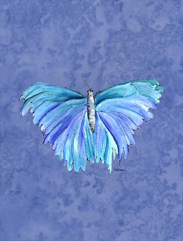 Butterfly On Slate Blue Flag - Garden Size