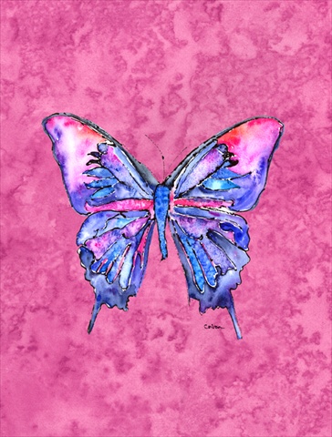 Butterfly On Pink Flag Canvas- House Size