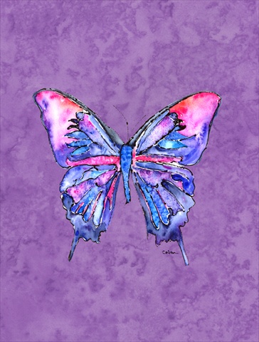 Butterfly On Purple Flag Canvas- House Size